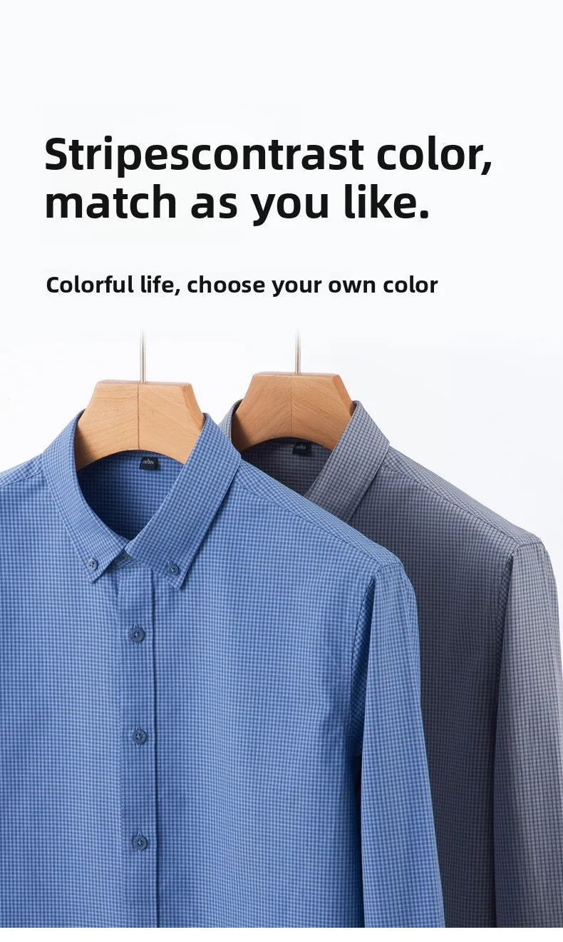 Men’s Shirt Long Sleeve Cotton Casual Slim Fit