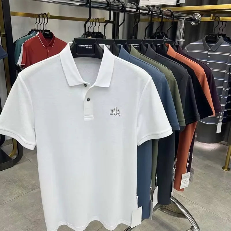 Men’s Polo Shirt Short Sleeve Cotton Business Casual Casual Summer