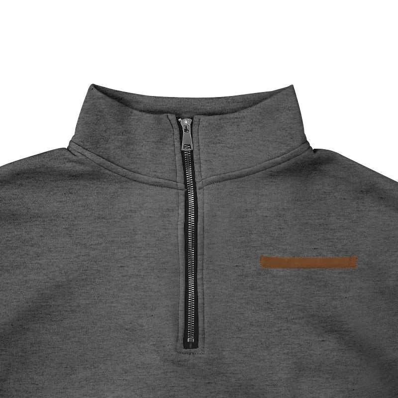 Men’s Sweatshirt Pullover Zip-Up Fleece Long Sleeve Autumn Winter