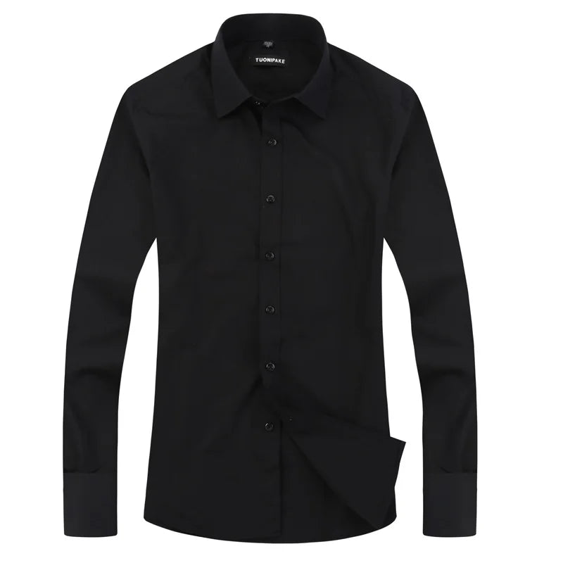 Men’s Shirt Long Sleeve Formal Slim Fit Solid Color