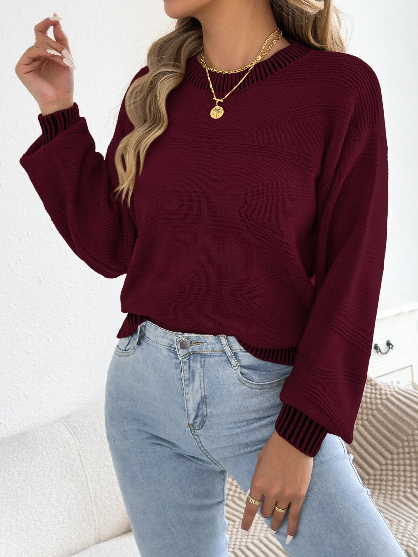 Women’s Top Long Sleeve Casual Stretchy