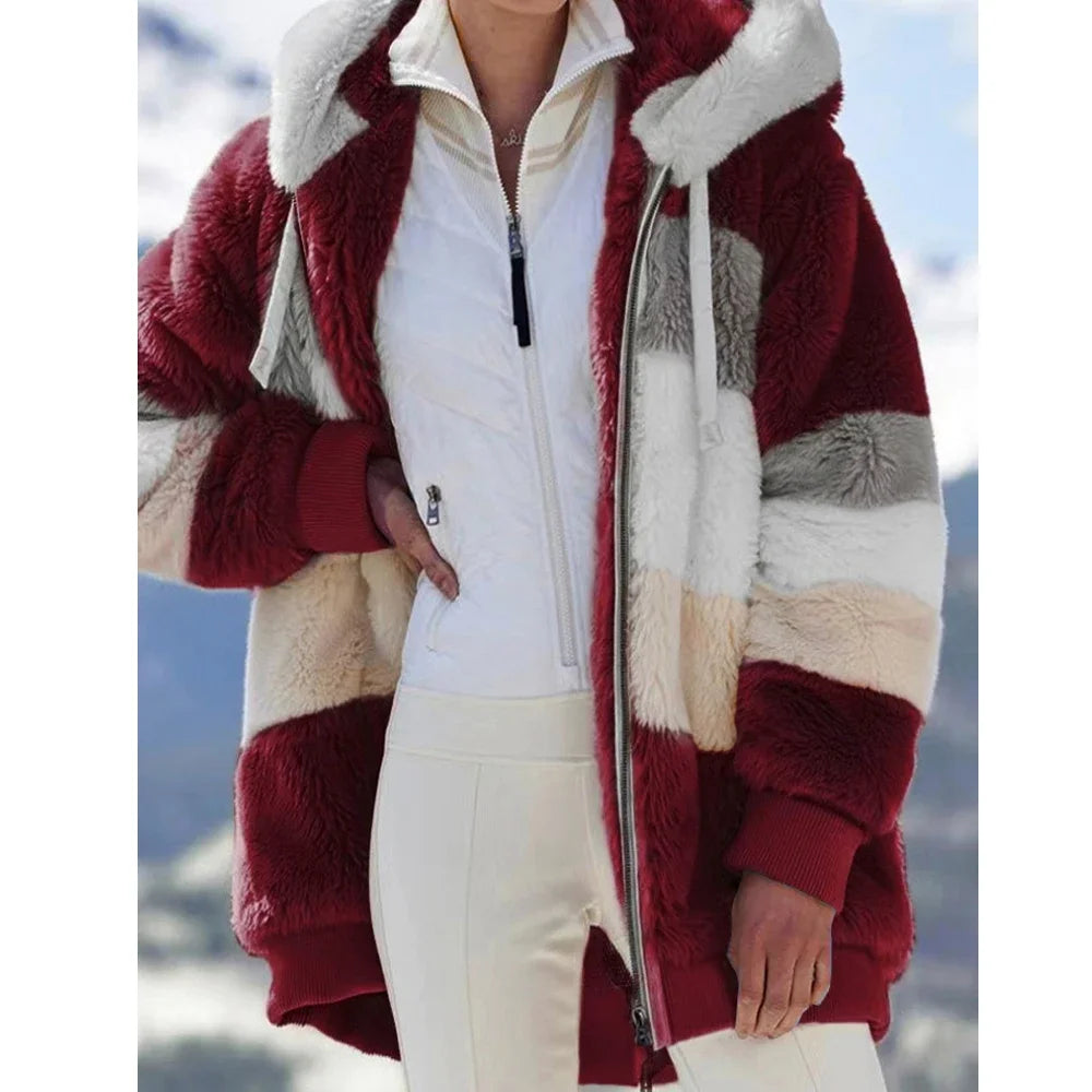 Women’s Jacket Hooded Zip-Up Warm Streetwear