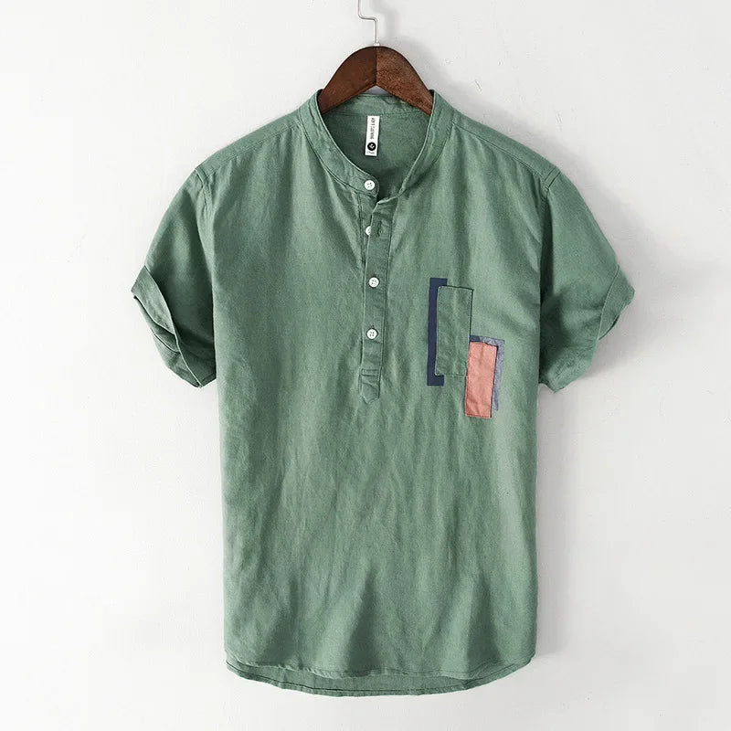 Men’s T-Shirt Short Sleeve Cotton Breathable Solid Color