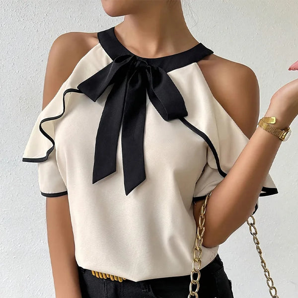 Women’s Top Short Sleeve Lightweight Formal Stretchy