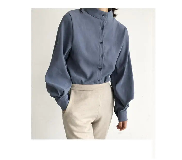 Women’s Top Blouse Long Sleeve Casual Solid Color