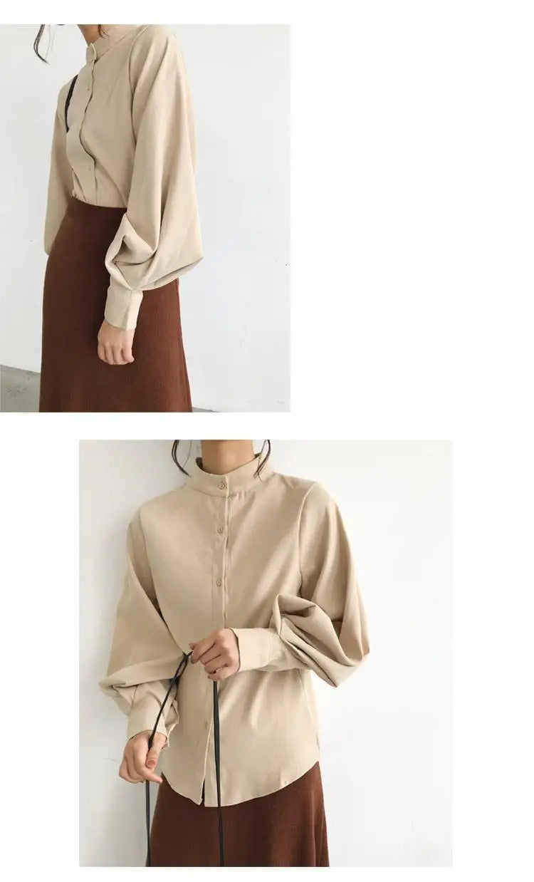Women’s Top Blouse Long Sleeve Casual Solid Color