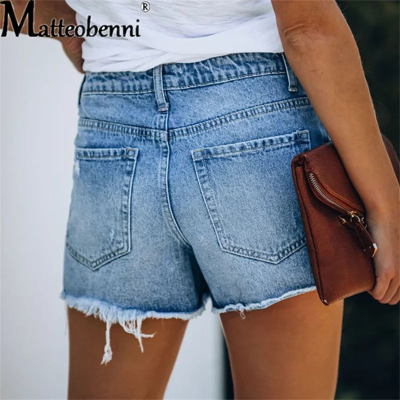 Women’s Shorts High Waist Denim Casual Summer