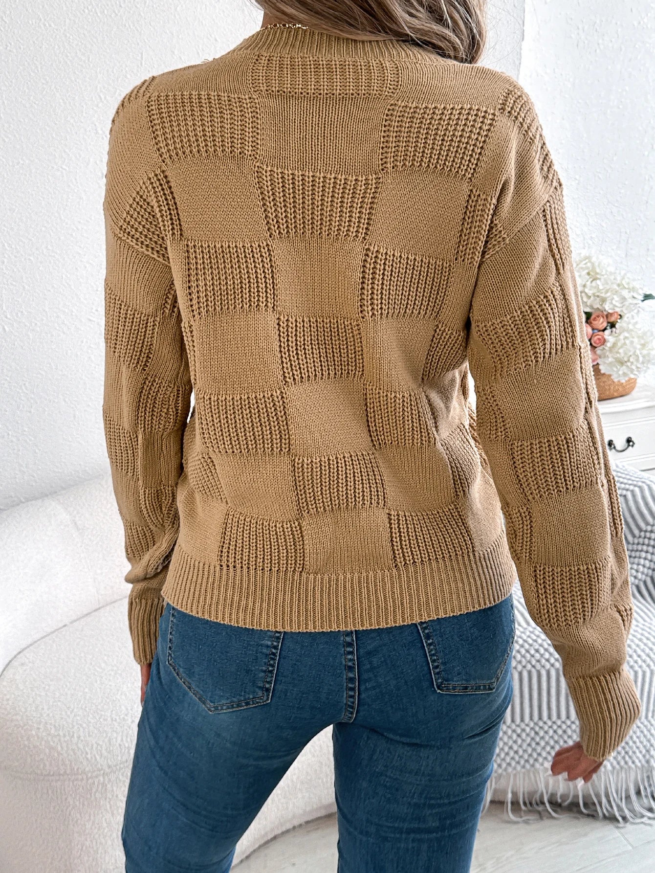Women’s Top Long Sleeve Solid Color Stretchy Casual