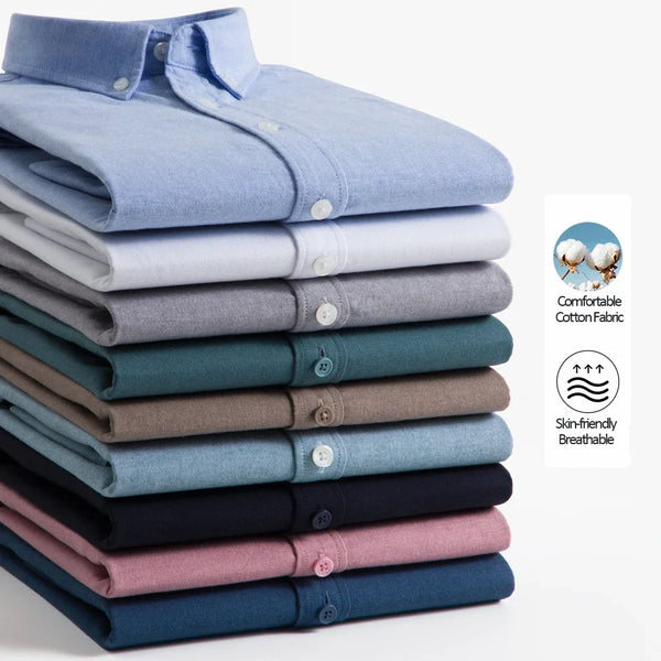 Men’s Shirt Long Sleeve Cotton Casual Breathable