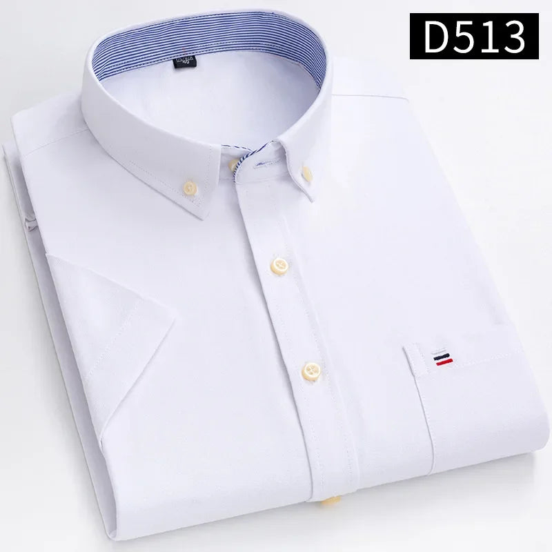 Men’s Shirt Short Sleeve Cotton Casual Formal