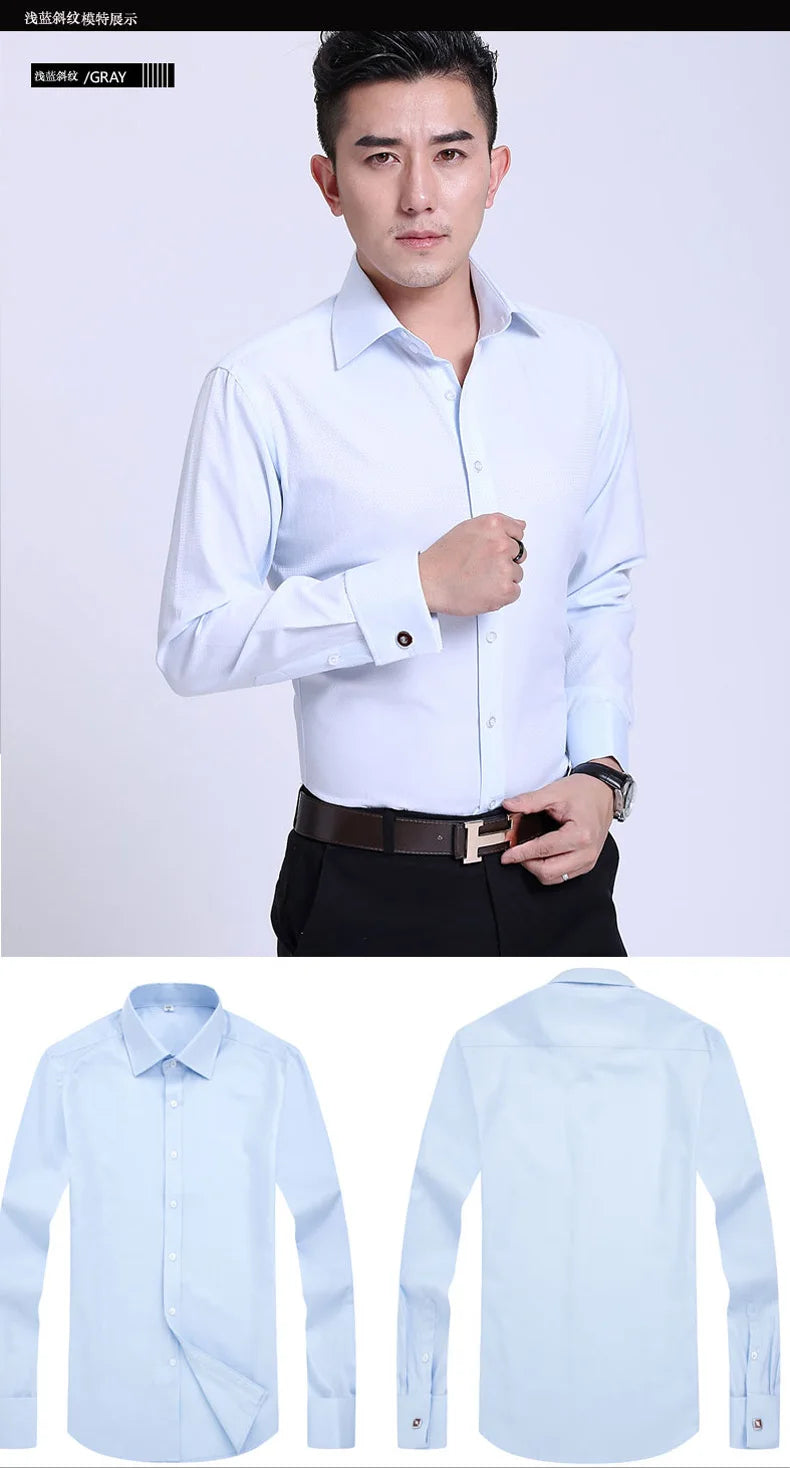 Men’s Shirt Long Sleeve Formal Slim Fit Solid Color