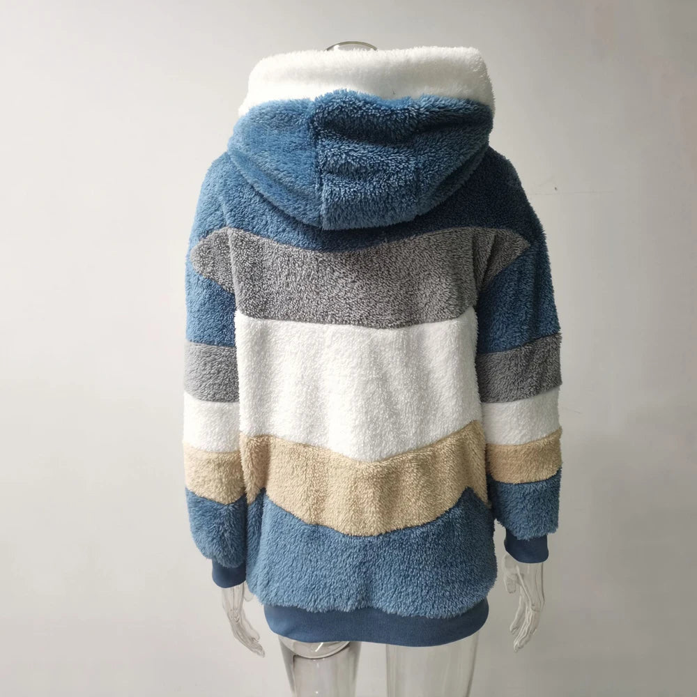 Women’s Jacket Hooded Zip-Up Warm Streetwear