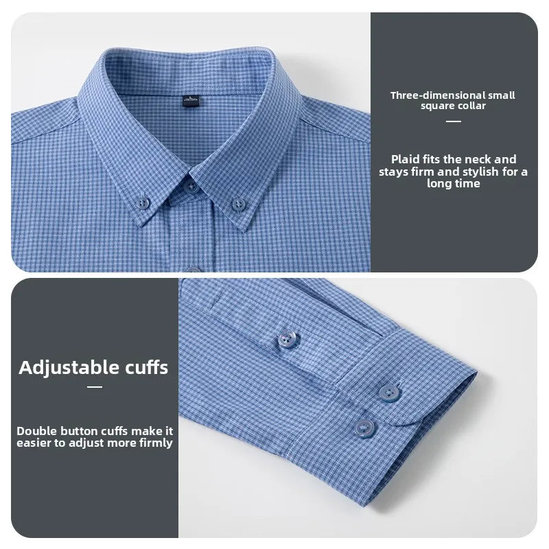 Men’s Shirt Long Sleeve Cotton Casual Slim Fit