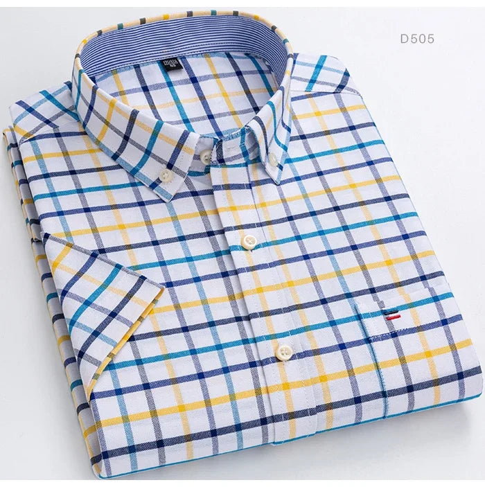 Men’s Shirt Short Sleeve Cotton Casual Formal