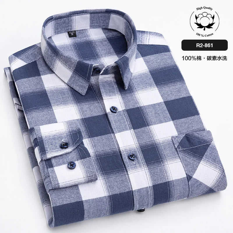 Men’s Shirt Long Sleeve Cotton Casual Regular Fit