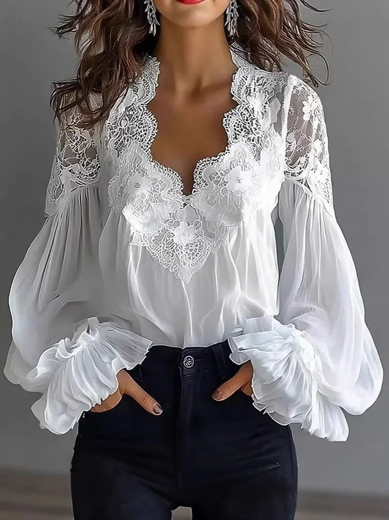 Women’s Top Blouse Formal Solid Color