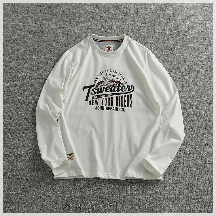 Men’s T-Shirt Long Sleeve Cotton Casual Printed