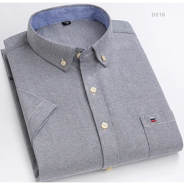 Men’s Shirt Short Sleeve Cotton Casual Formal