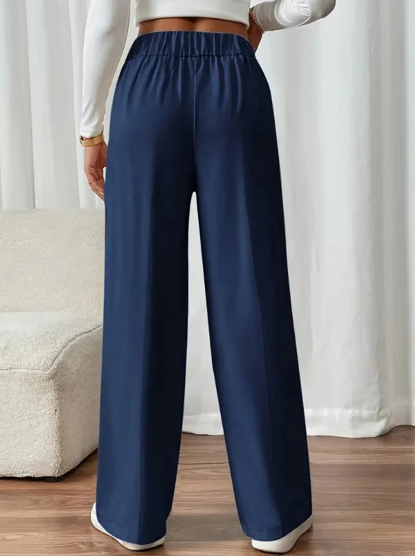 Women’s Trousers High Waist Straight Leg Relaxed Fit Casual