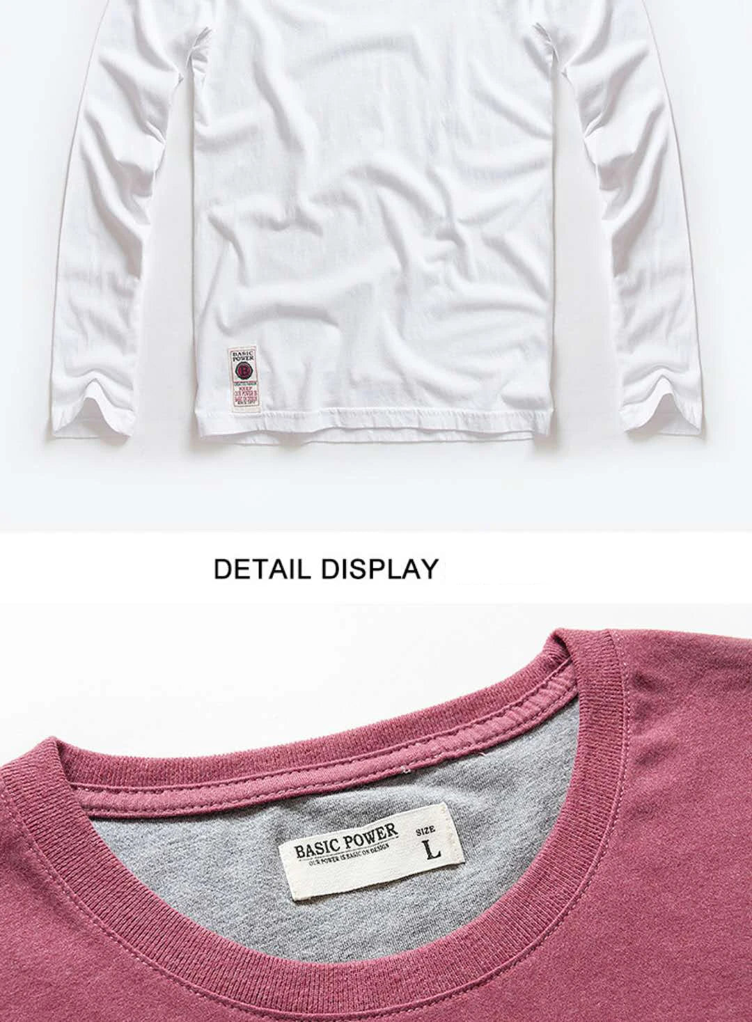 Men’s T-Shirt Long Sleeve Casual Cotton Comfort Fit