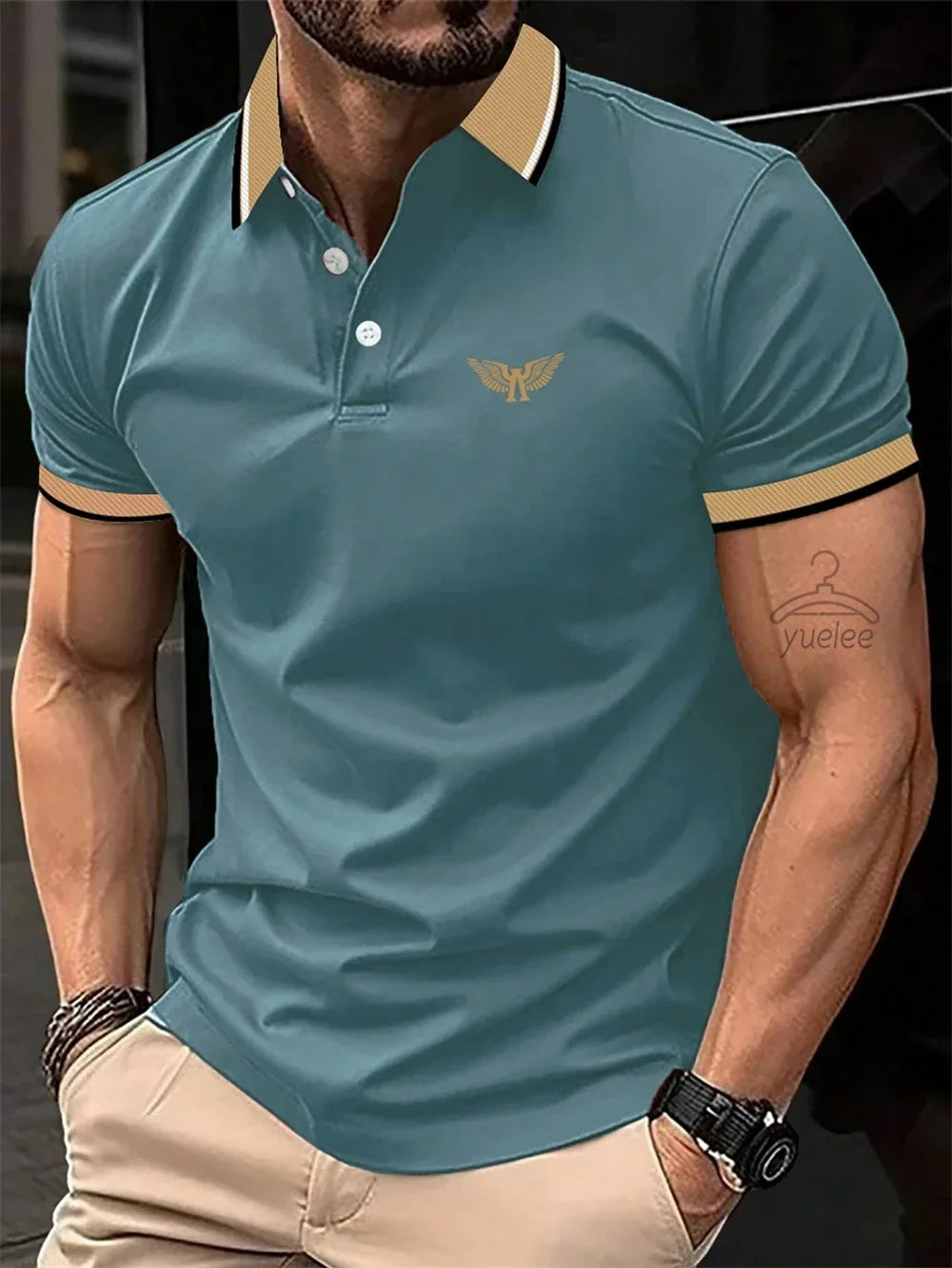 Men’s Polo Shirt Short Sleeve Casual Solid Color Comfort Fit Fashion