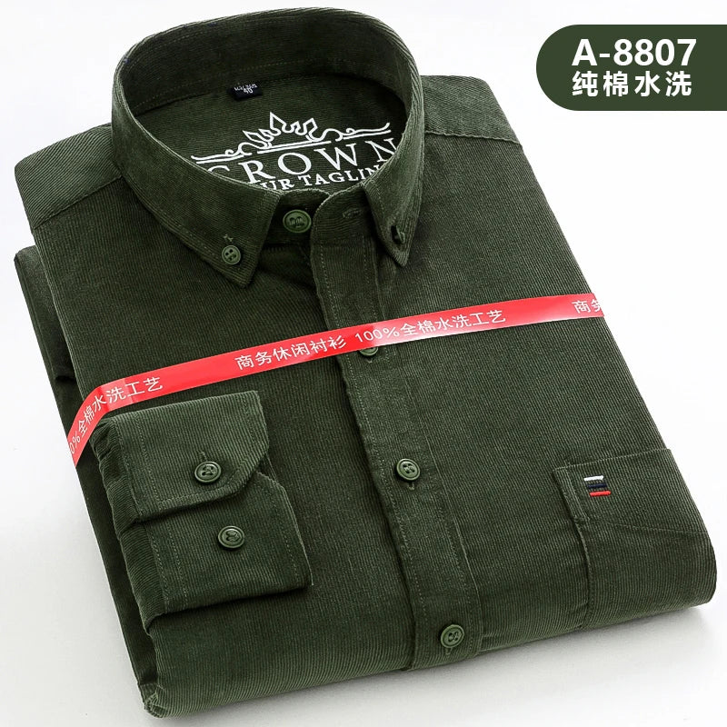 Men’s Shirt Long Sleeve Cotton Casual Regular Fit