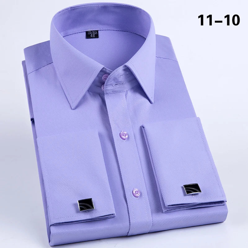 Men’s Shirt Long Sleeve Formal Slim Fit Solid Color