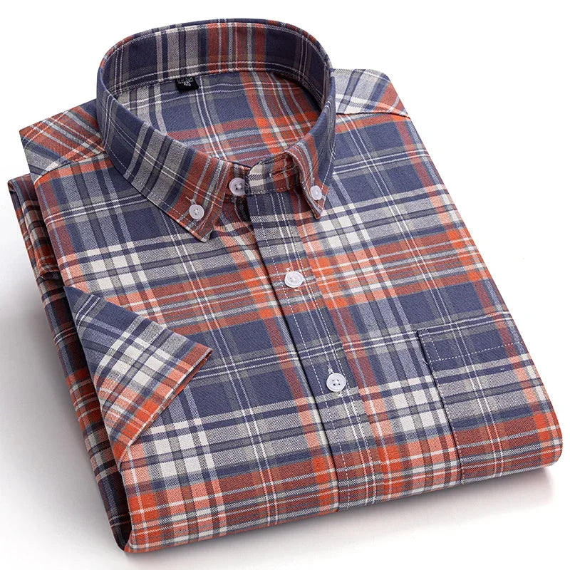 Men’s Shirt Short Sleeve Cotton Casual Formal