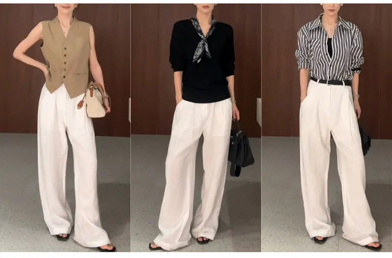 Women’s Trousers High Waist Wide Leg Straight Leg Relaxed Fit