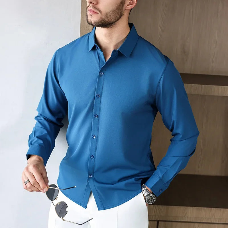 Men’s Shirt Long Sleeve Casual Formal Solid Color