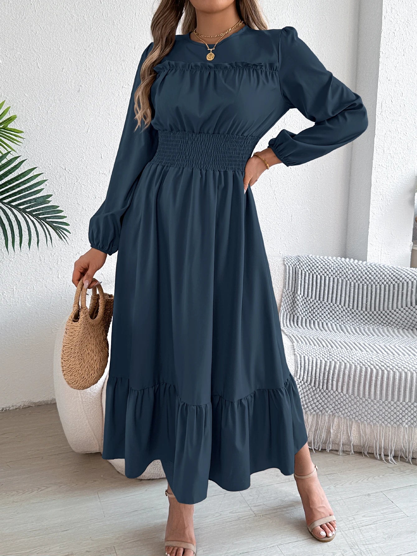 Women’s Dress Long Sleeve Casual Solid Color