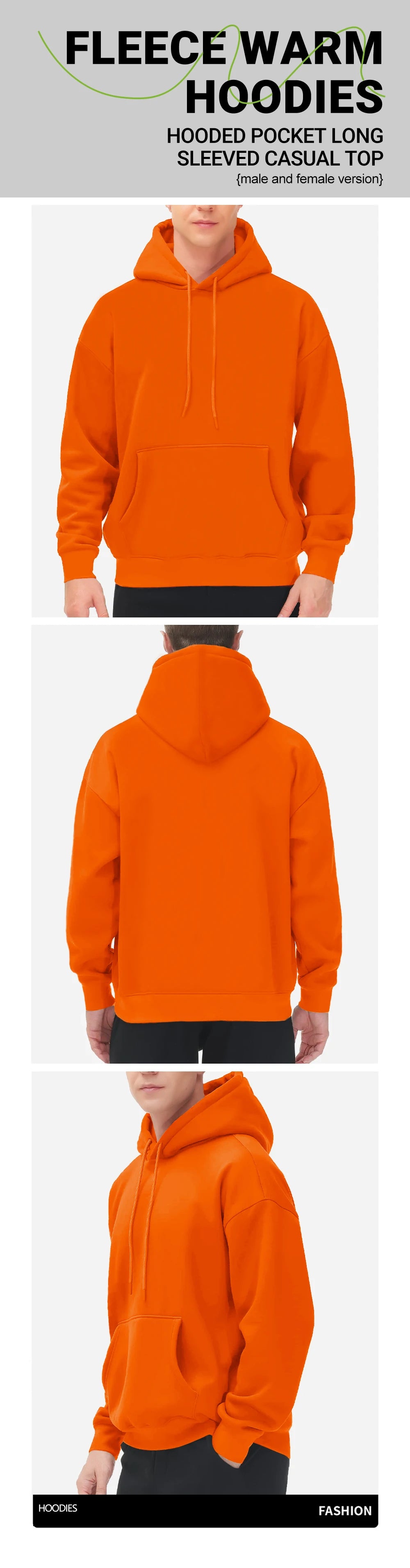 Men’s Hoodie Fleece Soft Warm Casual