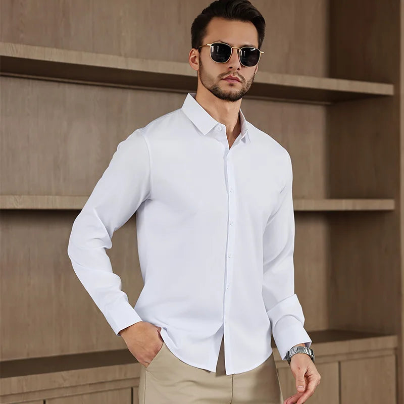 Men’s Shirt Long Sleeve Casual Formal Solid Color