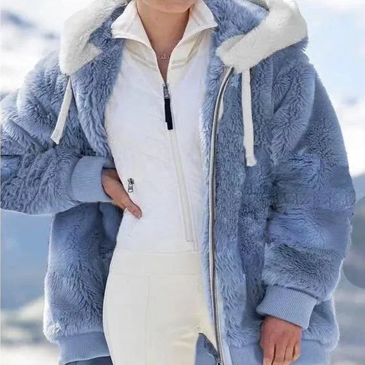 Women’s Jacket Hooded Zip-Up Warm Streetwear