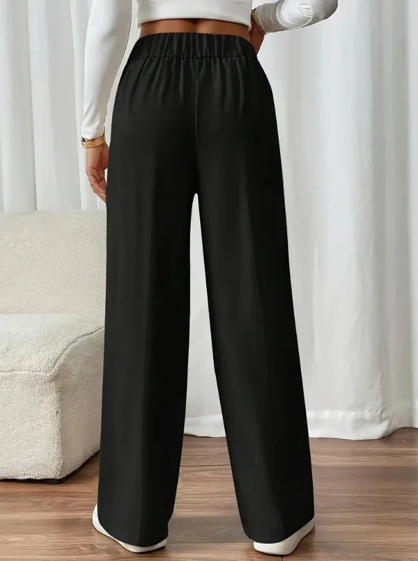 Women’s Trousers High Waist Straight Leg Relaxed Fit Casual