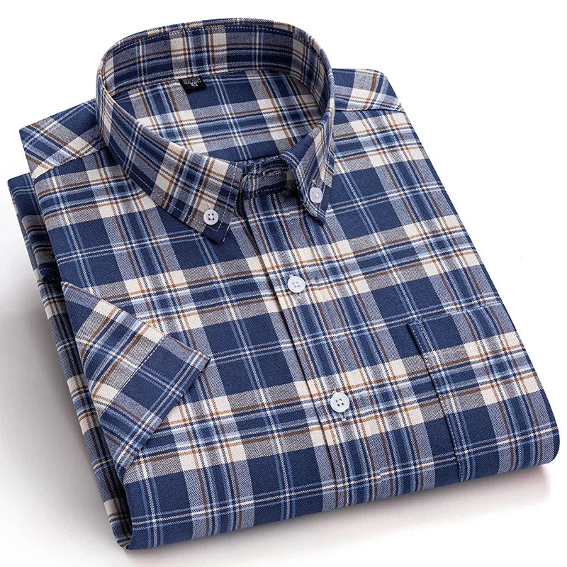 Men’s Shirt Short Sleeve Cotton Casual Formal