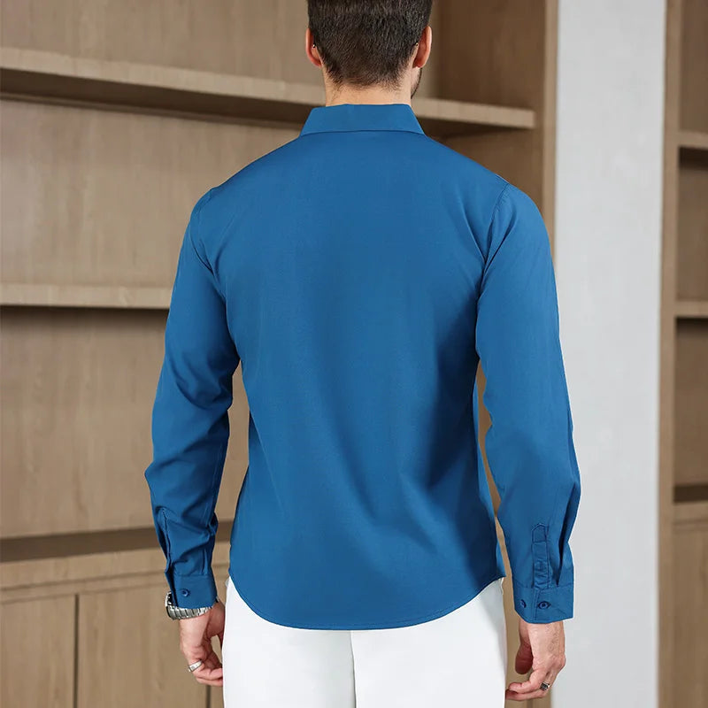 Men’s Shirt Long Sleeve Casual Formal Solid Color