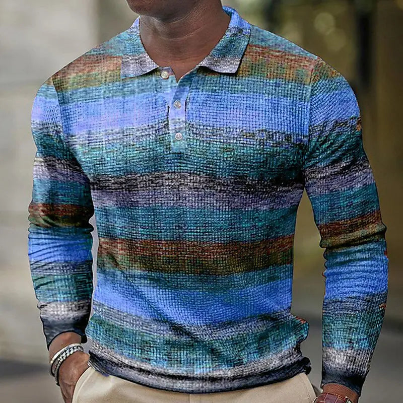 Men’s Polo Shirt Long Sleeve Casual Breathable Comfort Fit