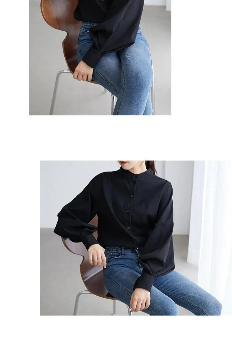 Women’s Top Blouse Long Sleeve Casual Solid Color