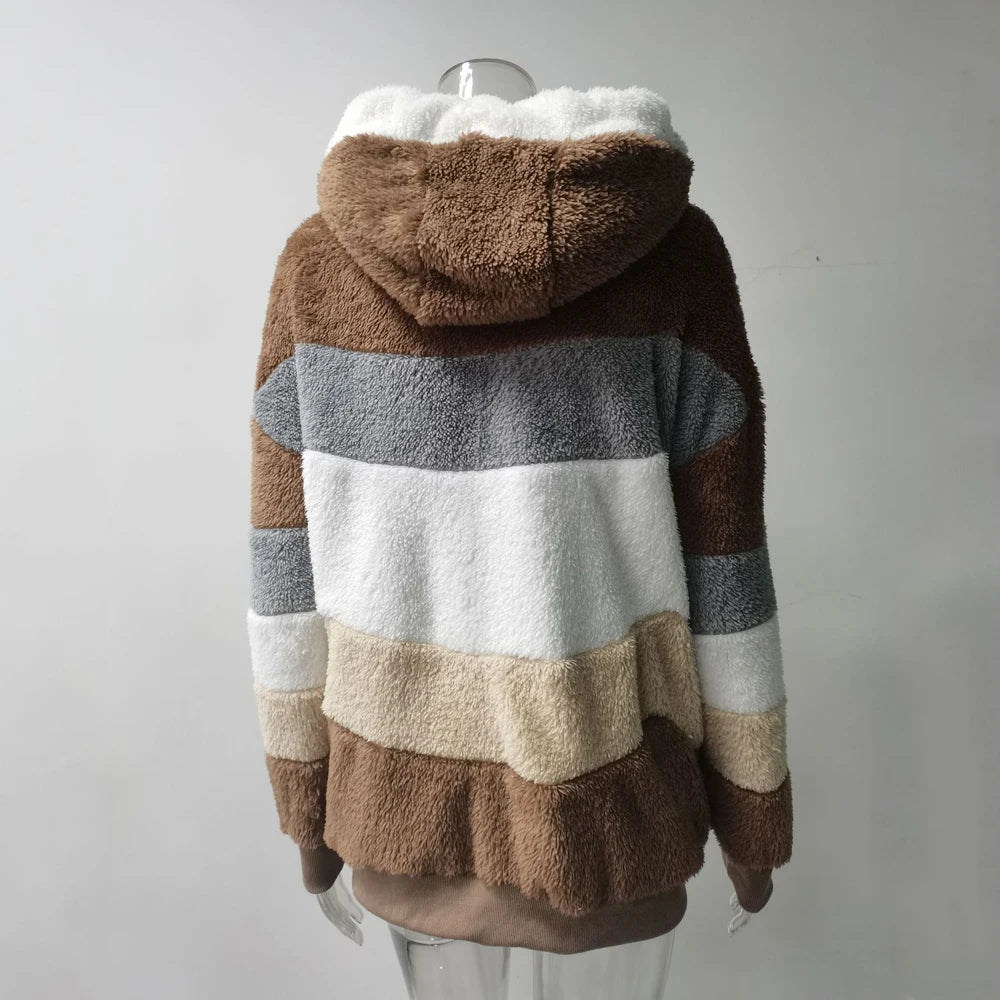 Women’s Jacket Hooded Zip-Up Warm Streetwear