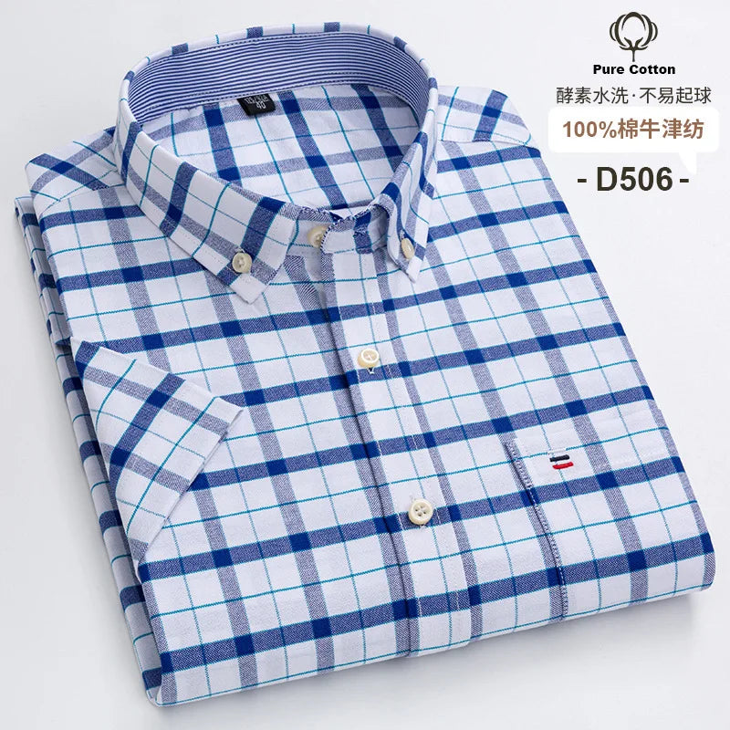 Men’s Shirt Short Sleeve Cotton Casual Formal