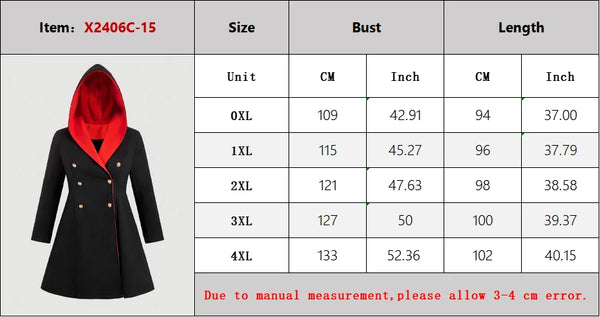 Women’s Jacket Warm Hooded Button-Up Casual