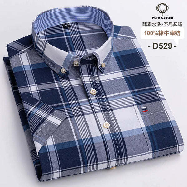 Men’s Shirt Short Sleeve Cotton Casual Formal