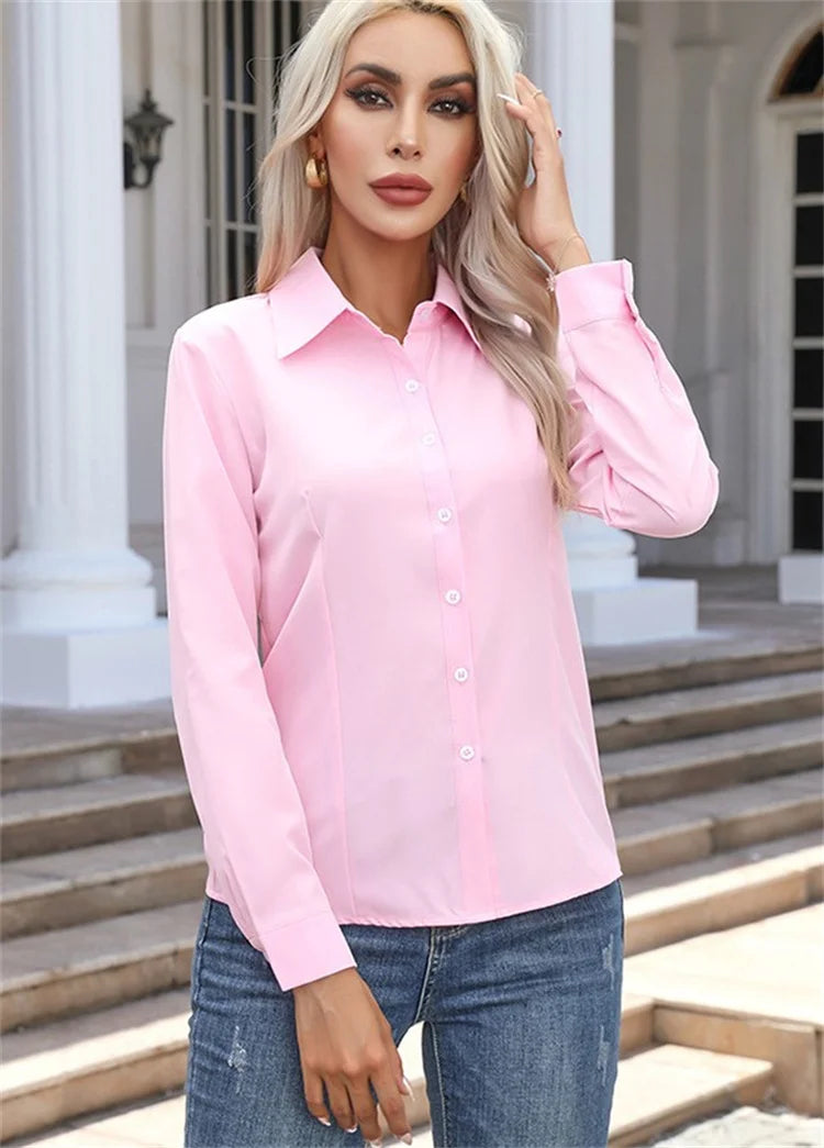 Women’s Top Blouse Long Sleeve Casual Solid Color