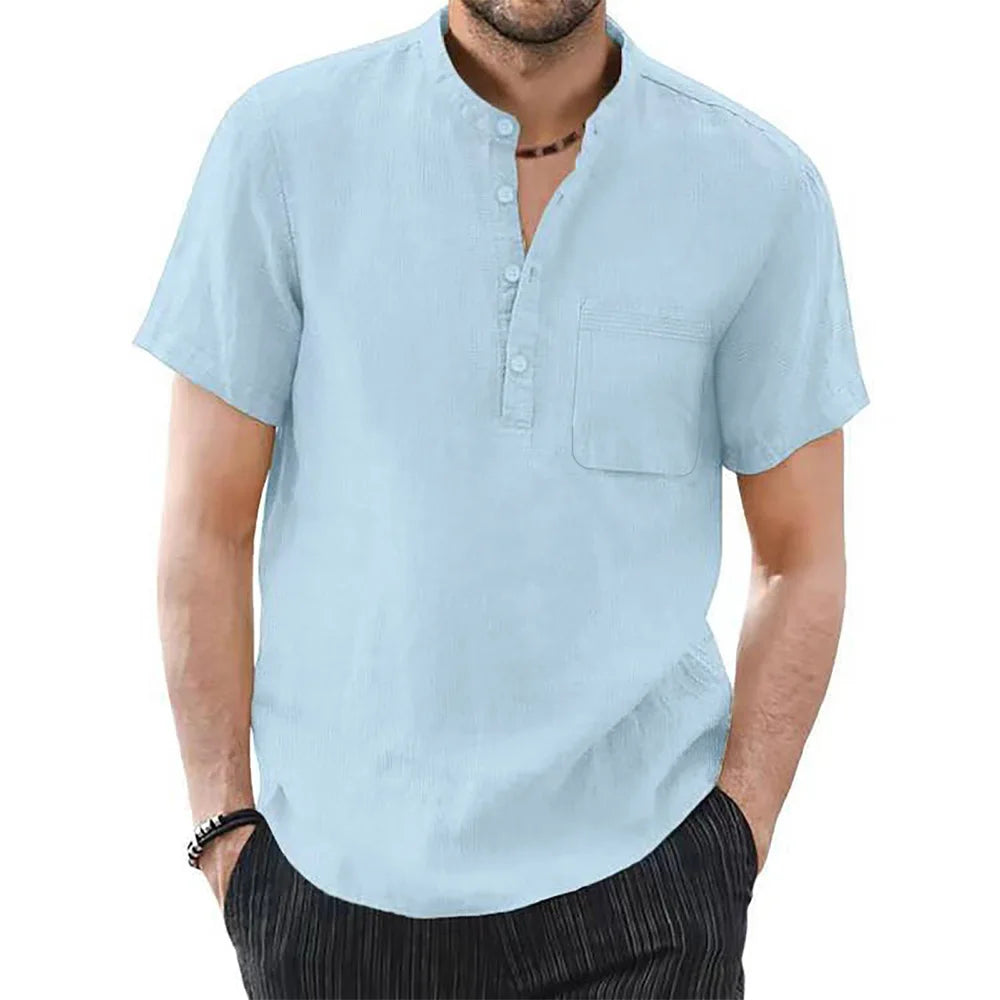 Men’s Polo Shirt Short Sleeve Cotton Casual Summer Solid Color