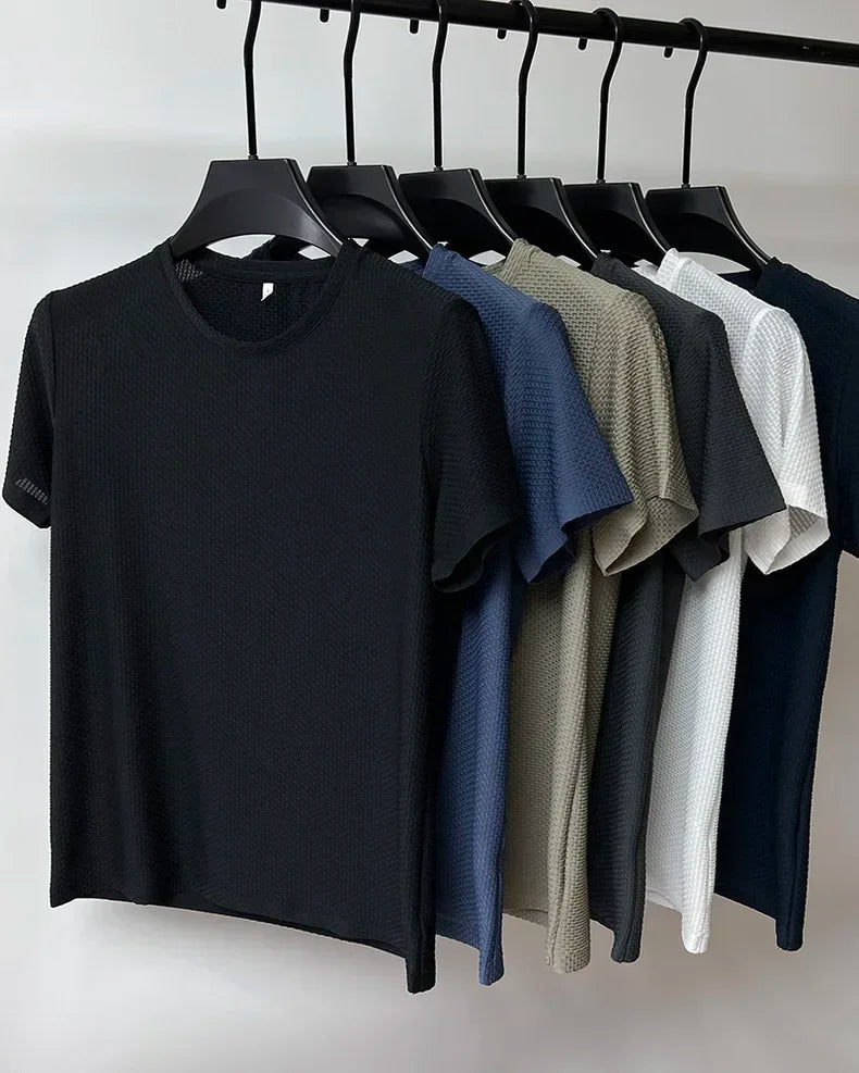 Men’s Polo Shirt Short Sleeve Summer Solid Color Breathable Fashion