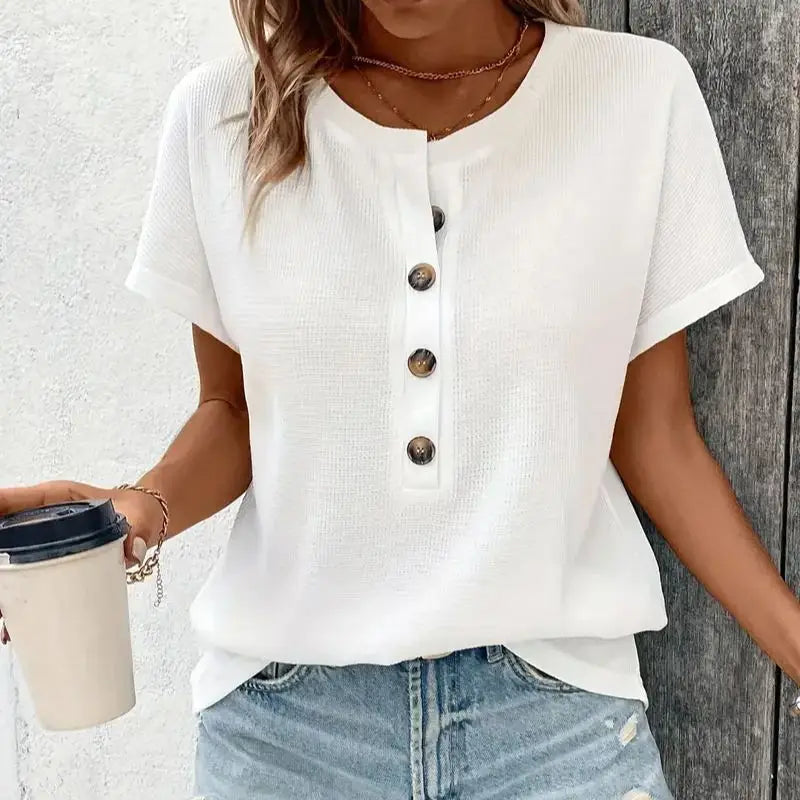 Women’s Top T-Shirt Short Sleeve Casual Solid Color