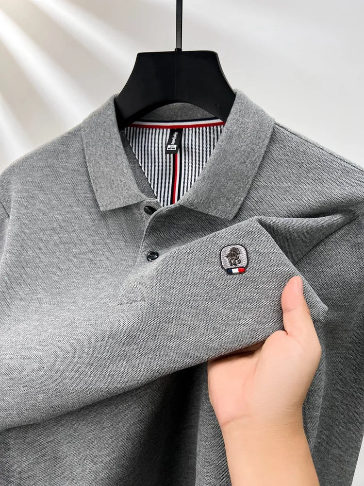Men’s Polo Shirt Cotton Long Sleeve Business Casual Casual