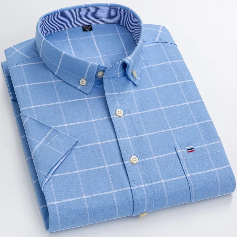 Men’s Shirt Short Sleeve Cotton Casual Formal