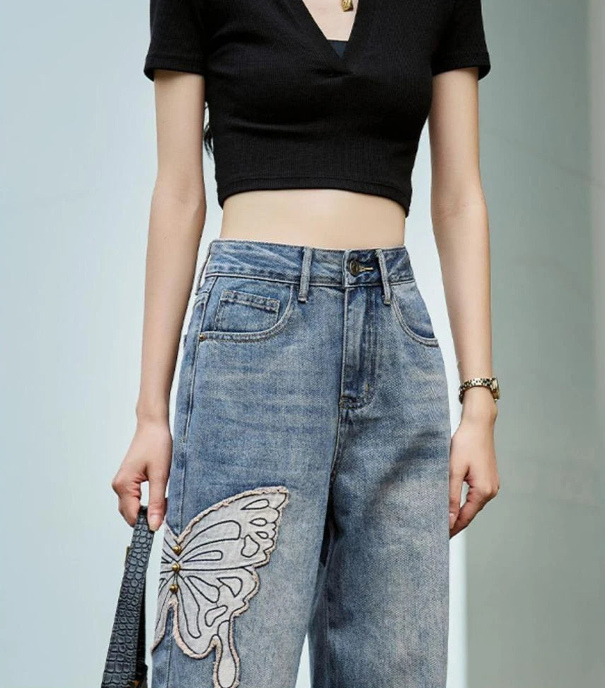 Women’s Jeans High Waist Straight Leg Casual